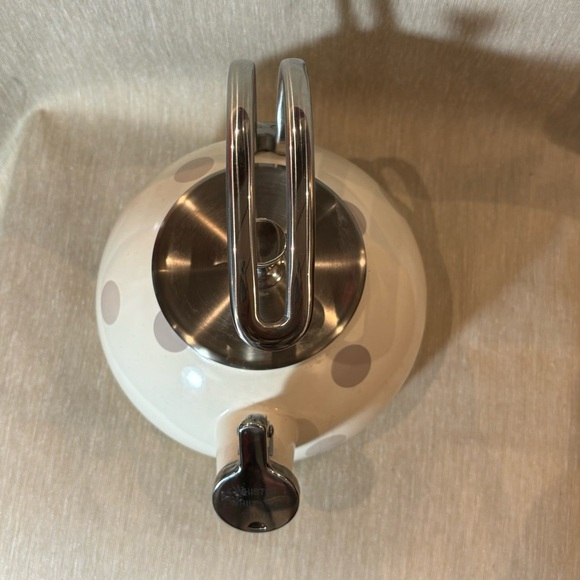KATE SPADE Whistling  Stove Top Kettle in Beige and Cream - Picture 4 of 9